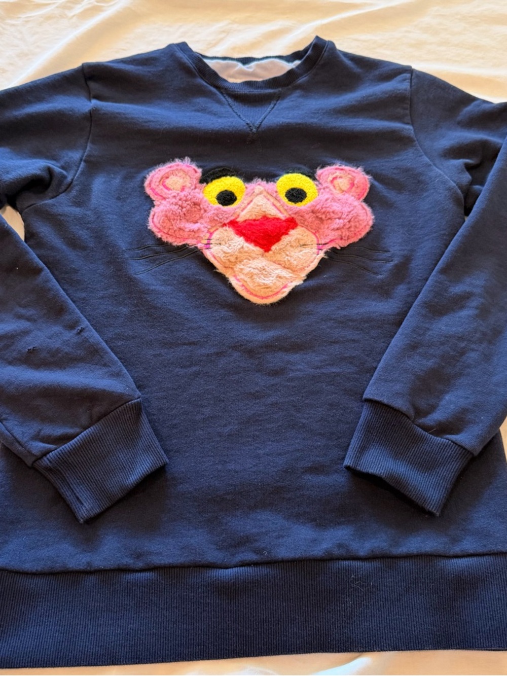 Navy Women's Sweatshirt with Pink panther Character Appliqué